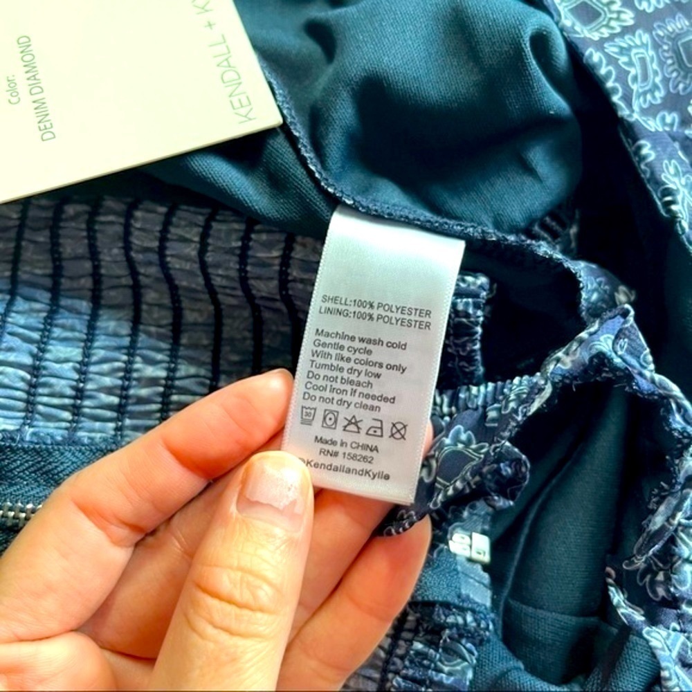 Kendall + Kylie Crop Top/Bralette Blue Denim Women’s Size Extra Large - Picture 6 of 13